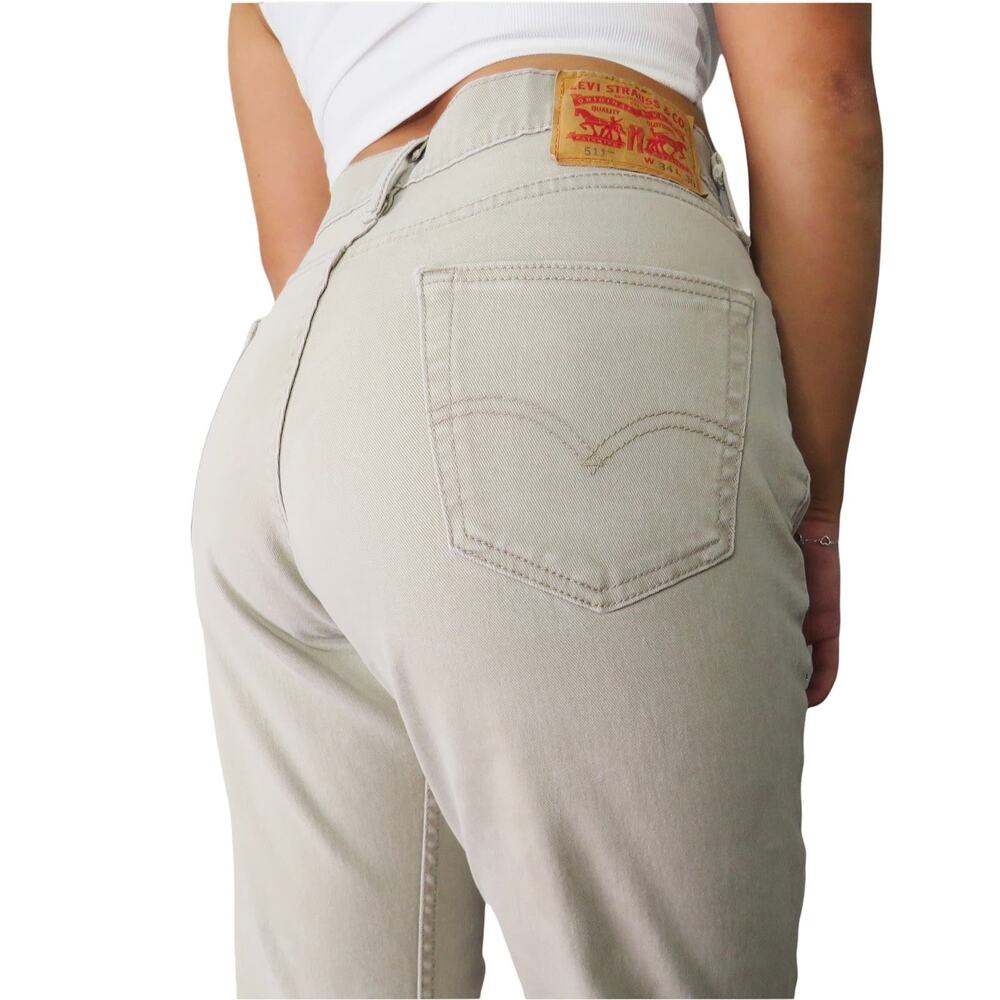 Vintage LEVIS 511 Khaki High Rise Straight Leg Jeans 34"